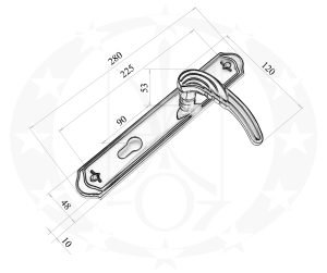 Ручка WING 90 PZ креслення розміри