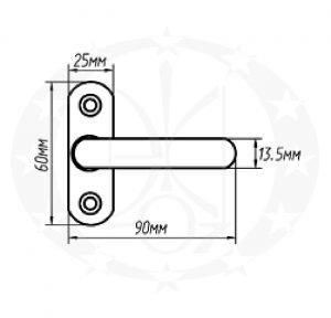 Ручка віконна Palladium Natali креслення розміри