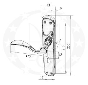 Ручка SPANIA 72 ключ креслення розміри