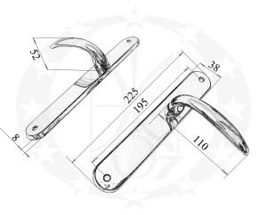 Ручка Metal - BUD INES глуха креслення розміри