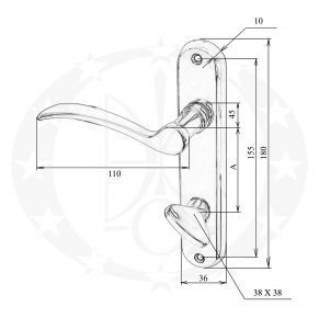 Ручка MADRID scurta 72 PZ креслення розміри