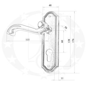 Ручка SIVIGLIA 60 PZ креслення розміри