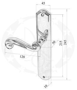 Ручка RICCIO глуха PVD цирконій креслення розміри