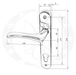 Ручка AHRA 90 PZ креслення розміри