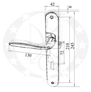 Ручка GEO 72 ключ PVD титан креслення розміри