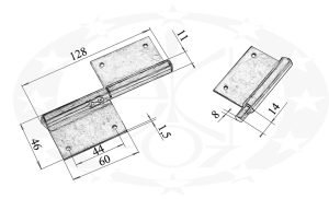 Завіс врізний 120 цинкований креслення розміри