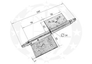 Завіс врізний 140 Р цинк креслення розміри