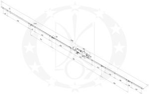 Замок рейковий VORNE 92/35 PZ листовий ролік з ригелем (V.6724.0402) креслення розміри