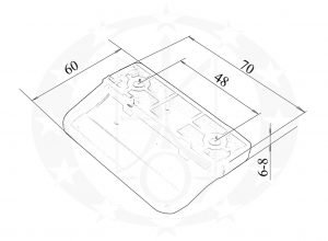 Ручка на пластикові двері NORMAN PVC креслення розміри