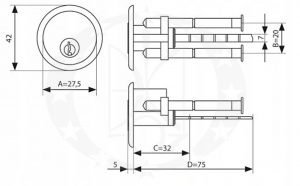 Серцевина A&B до накладного замка