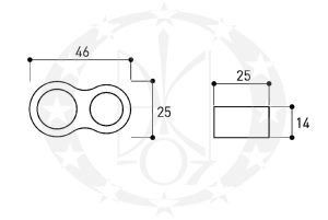 Дверний обмежувач Metal-Bud на ручку (OGKPR) креслення розміри