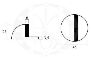 Дверний обмежувач Metal-Bud півсфера (OPDC) креслення розміри
