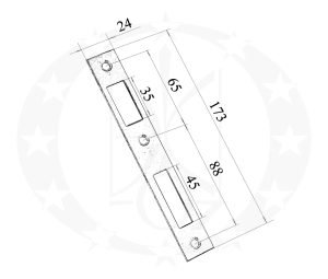 Планка RS02 до замка LOB Z935B креслення розміри