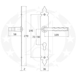 Ручка AMIG mod.106PB72 (21678) креслення розміри