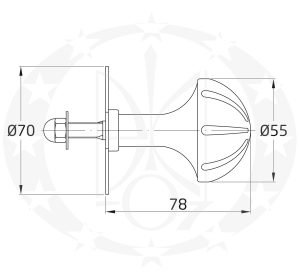 Ручка - галка AMIG mod.17 (6132) креслення розміри