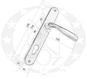 Ручка ENTRA CHERY 90 PZ OTLV креслення розміри