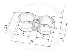 Дверний обмежувач Kuchinox LAO 735M креслення розміри