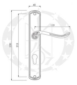 Ручка Martinelli LAURA 72 WC OGR креслення розміри