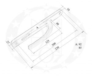 Ручка OCTO 92 PZ (017-73) біла вузька креслення розміри