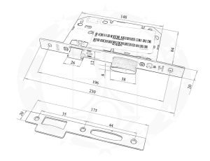 Механізм VACHETTE D455 72/60 PZ креслення розміри