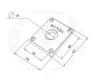 Накладка Gerda ZX нержавійка плоска креслення розміри
