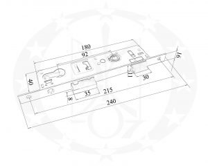 Механізм VORNE 92/25 PZ (V.7312.0102) 16мм креслення розміри