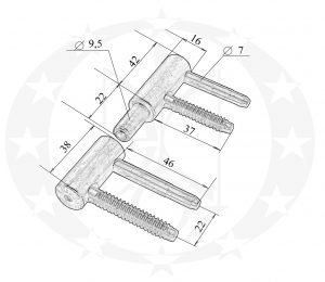 Завіс Otlav mod.495 Ф16  креслення розміри