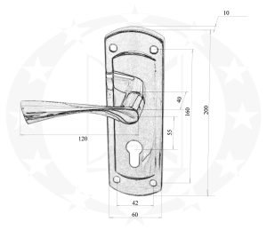 Ручка BRUNO BR-43 55 PZ креслення розміри