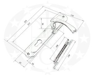 Ручка BRUNO KUMRU 0582 85PZ креслення розміри