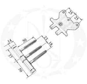 Завіс Ф14 цинкований з кишенею креслення, розміри