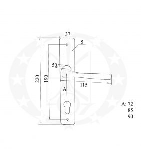 Ручка NATI 85 PZ коричнева креслення, розміри