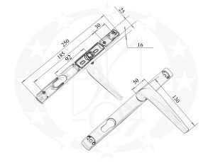 Ручка STUBLINA 92 PZ (1121.00.313) креслення розміри