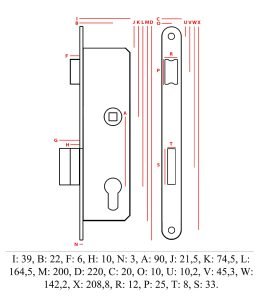 Механізм Jania /22 (Z078) ключ розміри