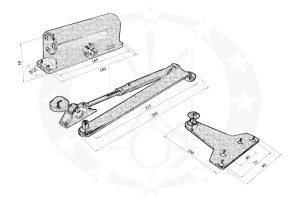 Дверний дотягувач RYOBI 8803 UNIV креслення розміри