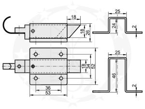 Засув спеціальний K-4 креслення розміри
