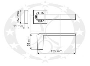 Ручка GAMET MENSA DH-12-22-06-KW креслення розміри