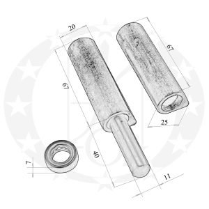 Завіс KEDR 20 х 142 приварний креслення розміри